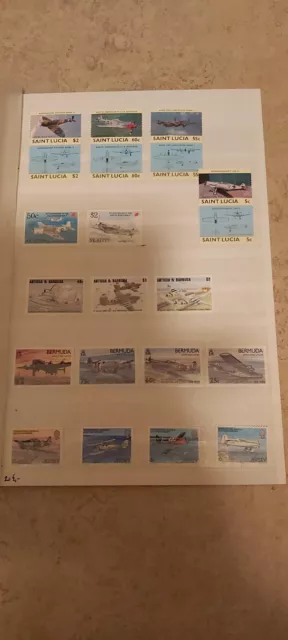Flugzeuge   134 Briefmarken, 4 Blöcke siehe Text und alle Bilder