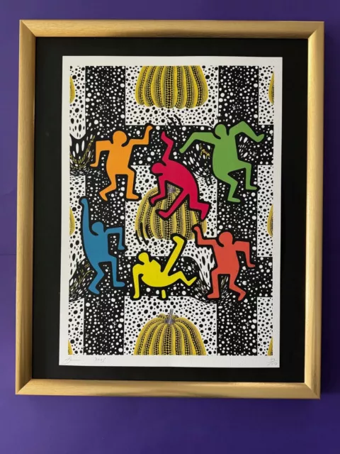 DEATH NYC Hand Signed LARGE Print Framed 16x20in COA KIEITH HARING  Pop Art @