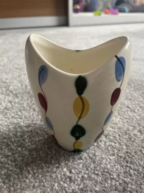 Vintage 1960s Italian Pottery Fratelli Fanciullacci Harlequin Pottery Vase