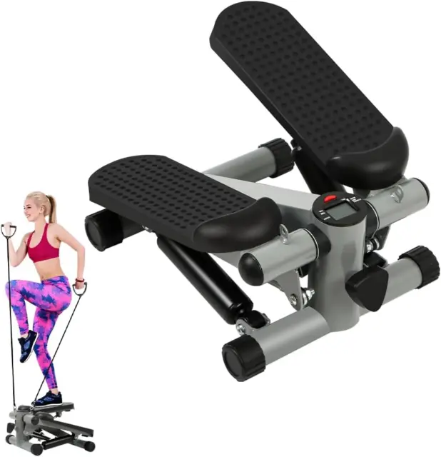 Exercise Stair Stepper, Twister, Climber Machine w/ Resistance Bands LCD Display