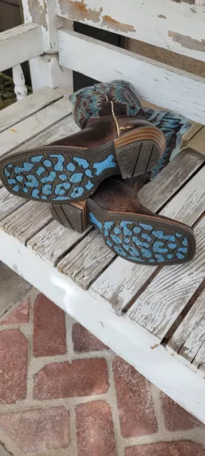 ARIAT LADIES TALL western boots size 7 NWT Dark brown distressed blue ...