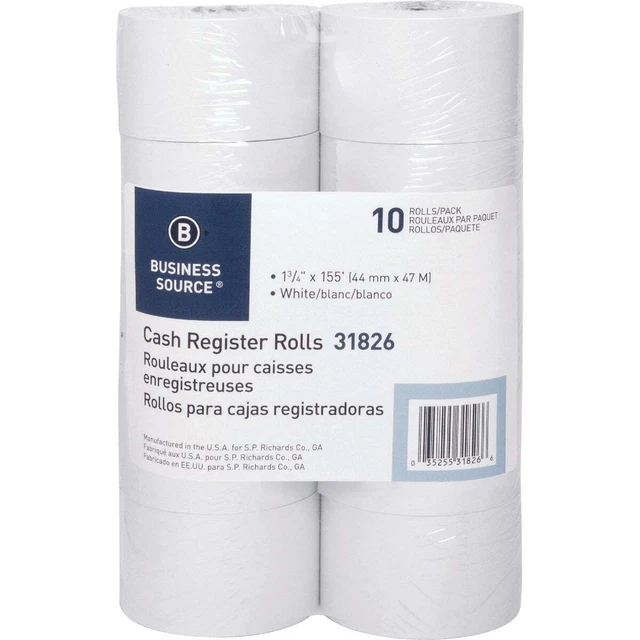PM Company 1-3/4 In. W. x 150 Ft. L. White  Bond Roll Paper (10-Pack) PM Company