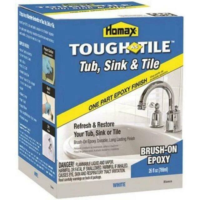 Homax 720773 Tub & Sink Brush-On One-Part Epoxy, 26-Ounce White