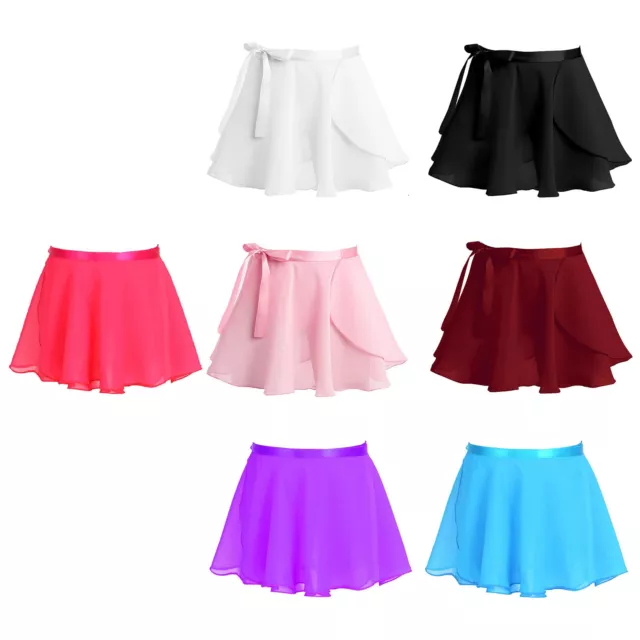 iEFiEL Kinder Ballett Wickelrock aus Chiffon Mädchen Ballettrock Mini Tanz Rock