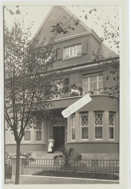 Haus Fassade Vorgarten   Balkon  alte Fotokarte  gest. Remscheid 1910