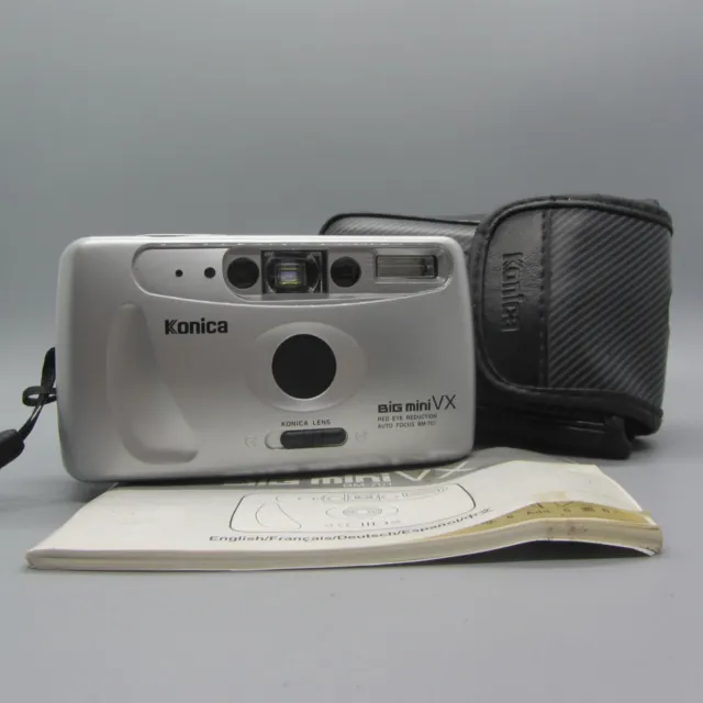 Konica Big Mini VX BM-701 35mm Film Point and Shoot Camera Silver Tested