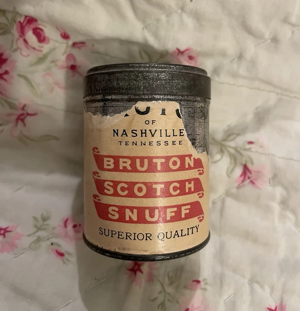 Vintage 1.5 Oz. Bruton Scotch Snuff Tin Nashville Tennessee “Superior Quality”