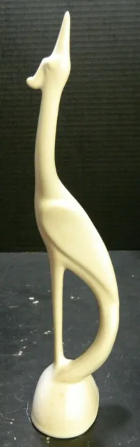 Vintage White Art Pottery Abstract Greyhound Figure 13.75" x 3"x 3.63" Excellent