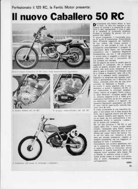 advertising Pubblicità -FANTIC MOTOR CABALLERO 50 RC  1975 MOTOITALIANE ENDURO