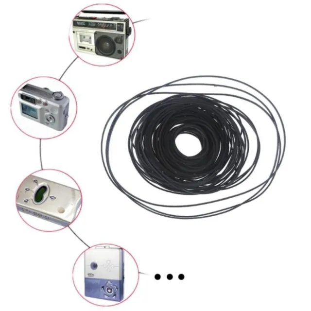 1mm Cassette Tape Machine Belt 40-135mm Fold Length Assortment Rubber Belts Set