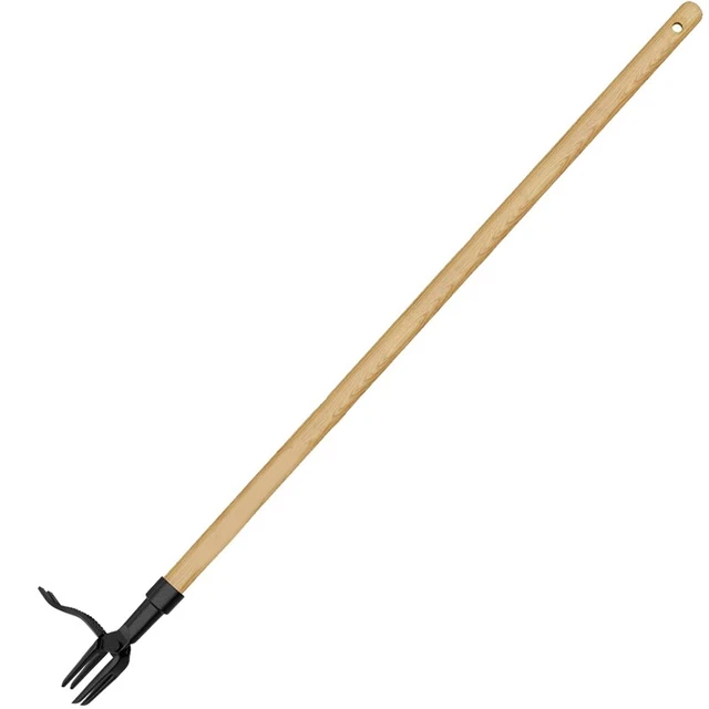 Outil Désherbage Long Manche 120 Cm – 2 En 1 Arrache-Mauvaises Herbes + Houe – Acier Robuste Pour Jardin, Pelouse, Terrasse
