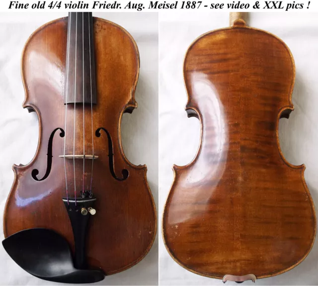 OLD GERMAN VIOLIN F. A. MEISEL 1887 - see video ANTIQUE MASTER バイオリン скрипка 059