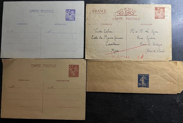 ENSEMBLE D'ENTIERS POSTAUX Iris et semeuse. EUR 1,00 - PicClick FR