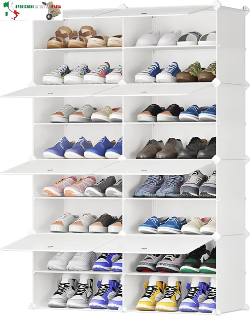 10 Pezzi Scarpiera Regolabile - Portascarpe Salvaspazio, Antiscivolo, Grigio - Foto 2