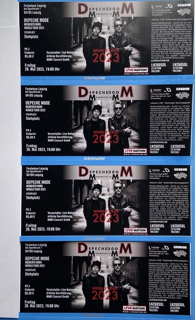 +++ 4 x Depeche Mode Tickets Leipzig 26. Mai 2023 Stehplatz Festwiese +++