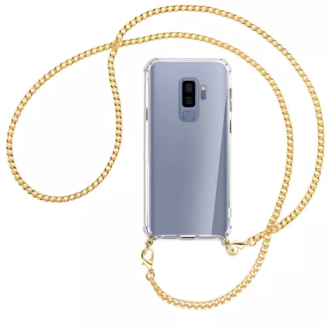 Collier pour Samsung Galaxy S9+ S9 Plus chaîne en métal (O) Etui Coque + cordon