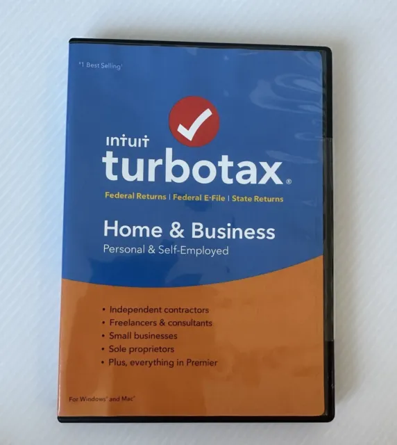 Intuit TurboTax Home & Business 2018 CD Software Turbo Tax Mac or Windows