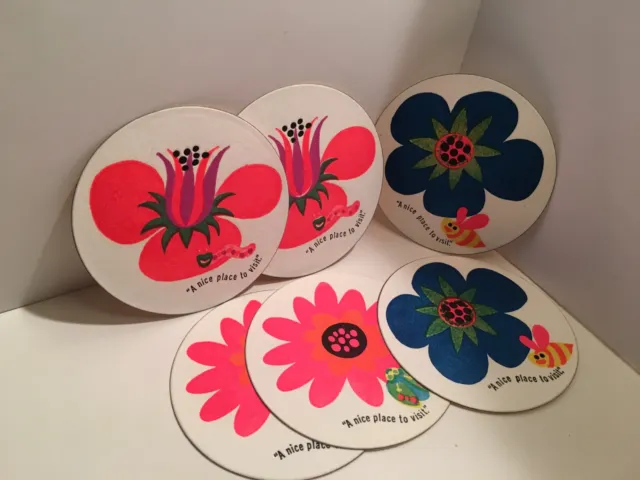ca. 1970 CITCO GAS STATION DRINK COASTER MOD FLOWER A NICE PLACE TO VISIT (12)