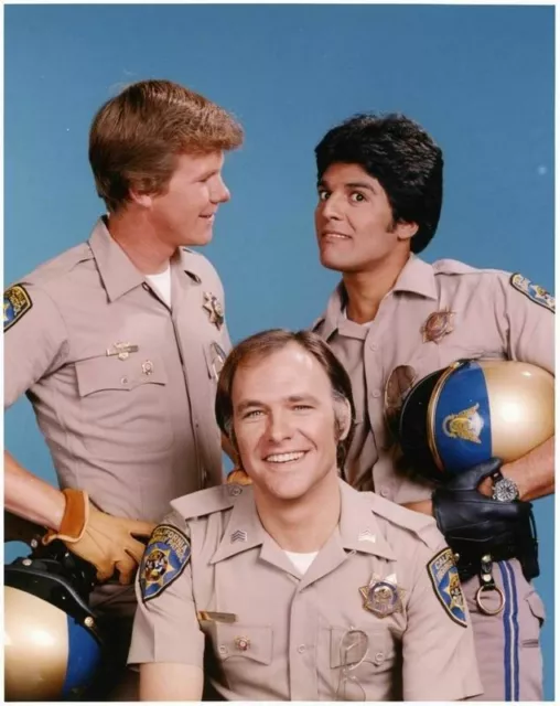 C.H.I.P.S. Erik Estrada Larry Wilcox Robert Pine 1970's 8x10 Glossy Photo