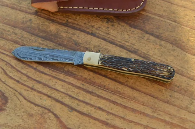 damascus custom made beautiful folding knife From The Eagle Collection m23p3