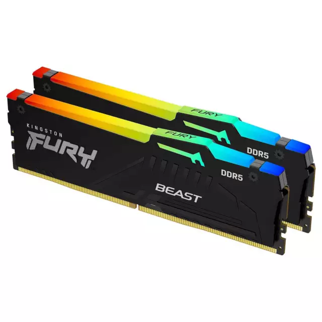 Kingston FURY Beast RGB 16Go 2 x 8Go DDR5 6000 MHz CL36 | Mémoire PC Kit Dual