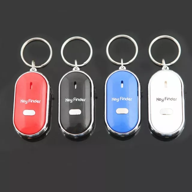 Smart Keyring Whistle LED Key Finder Keychain Tracker Anti-Lost Sound Control