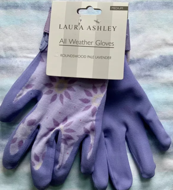 Bnwt Laura Ashley Pair All Weather Garden Gloves. Medium. Great Gift