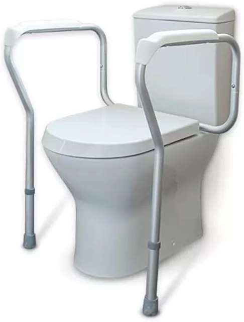 NRS Healthcare Lightweight Height & Width Adjustable Toilet Surround Rail Safet