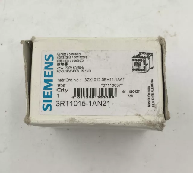 1PC NEW SIEMENS Contactor 3RT1015-1AN21 AC220V