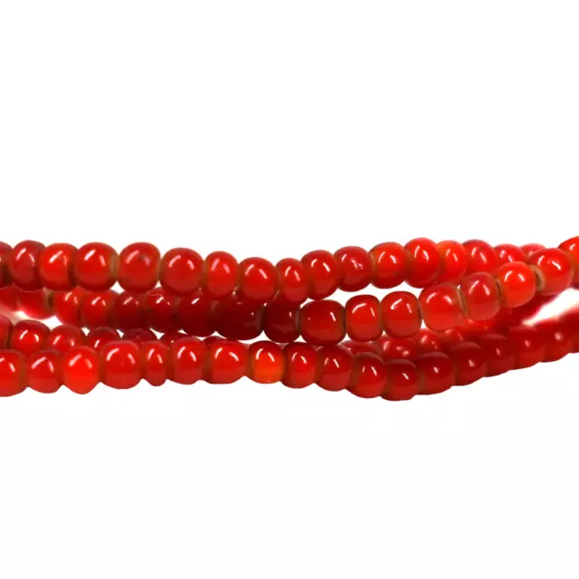 Red White Heart Venetian Trade Beads