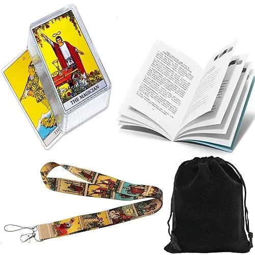 Classic Tarot Cards Deck with Guidebook Instructions Manual in Transparent Bo...