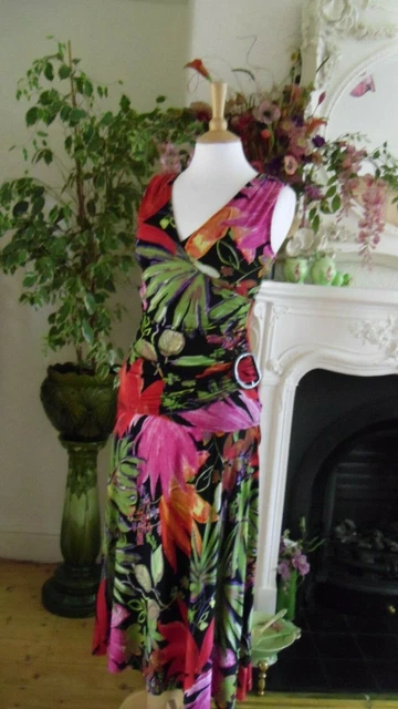 Joseph Ribkoff Skirt & Top Suit 8 10 Floral Stretchy Gorgeous Blouse
