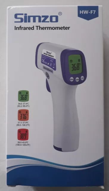 Thermomètre infrarouge sans contact par Simzo hauteur 14 cm largeur 8 cm profondeur 4 cm blanc