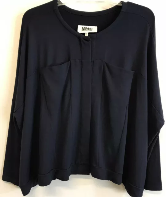 Maison Martin Margiela MM6 Ponte Cardigan Blazer Size S Navy Blue Button Up