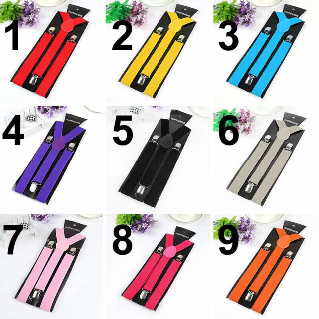 Party Braces For Men Elastic Y-Shape Adjustable Women Suspenders Bib-Clip