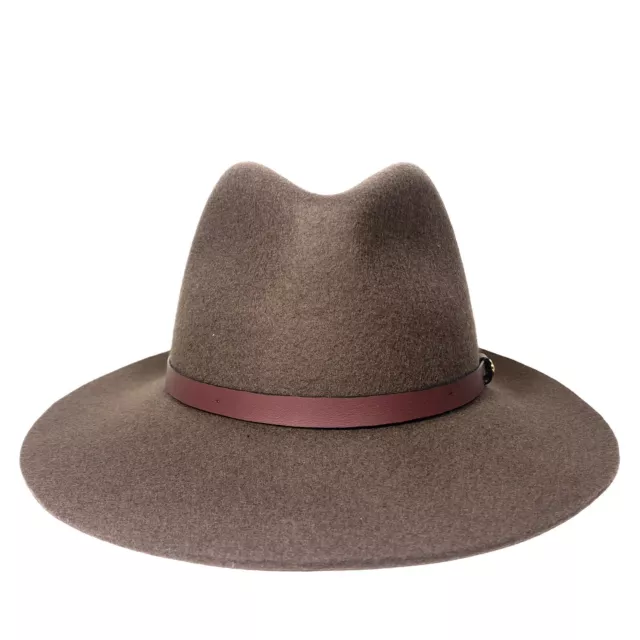 RAG & BONE Womens Wool Felt Floppy Brim Fedora Hat Pecan Brown (MSRP $250) 2