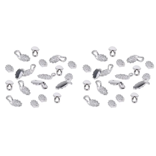 30 pezzi argento placcato orecchino bails design foglia di quercia colla sui