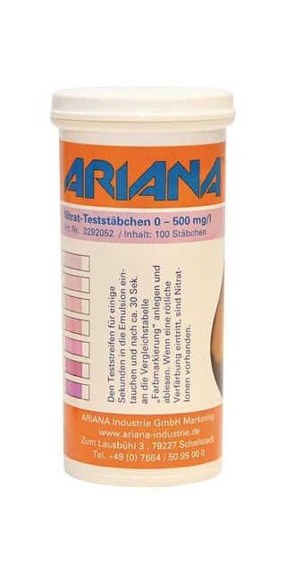 Bastoncini di misurazione Ariana TRGS 611 contenuto di nitrati 0-500 mg/l 100 pz.
