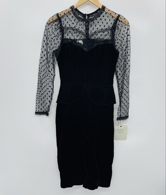 Gunne Sax by Jessica McClintock Vintage Womens Size 5 Velvet Lace Sheath Dress