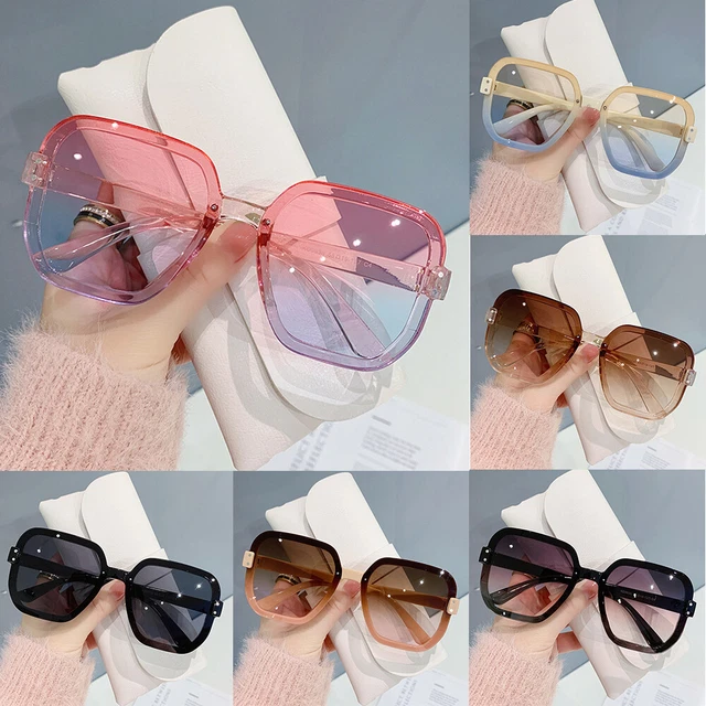 Occhiali Sole Uv400 Lenti Grigie Occhiali Da Sole Quadrati Oversize Retro Donna &ndash; Lenti UV400, Telaio Metal/PC, Grigio Occhiali Da Sole Da Donna