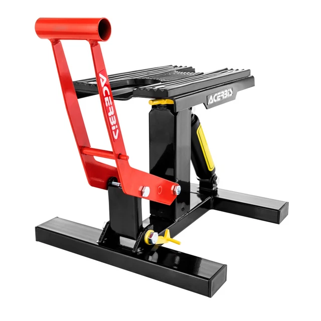 Caballete Central Para Motocross Y Enduro - Soporta Hasta 200 Kg, Altura Ajustable 28-40 Cm, Base 30x20 Cm, Amarillo