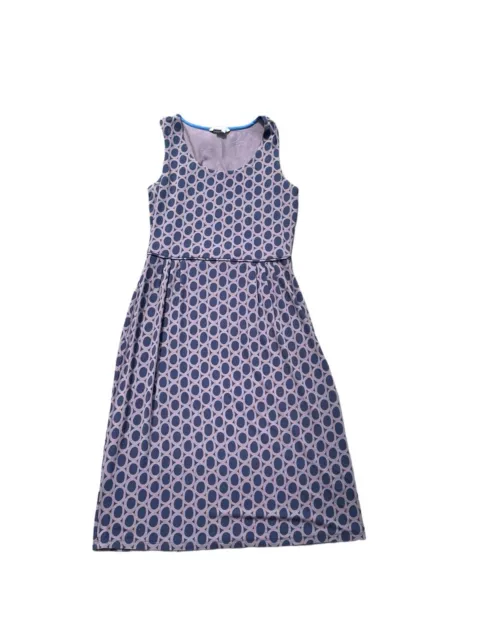 Boden Dress Women's UK Size 12L US 8L Navy Grey Jersey Shift Day Dress Mod Print