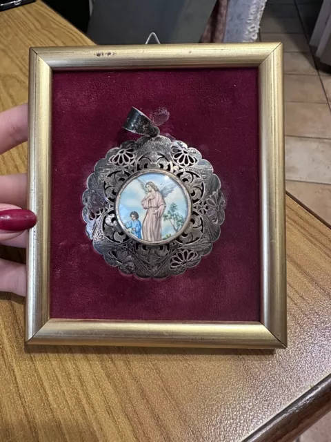 Medal Religious With Cameo Angel And Child Py