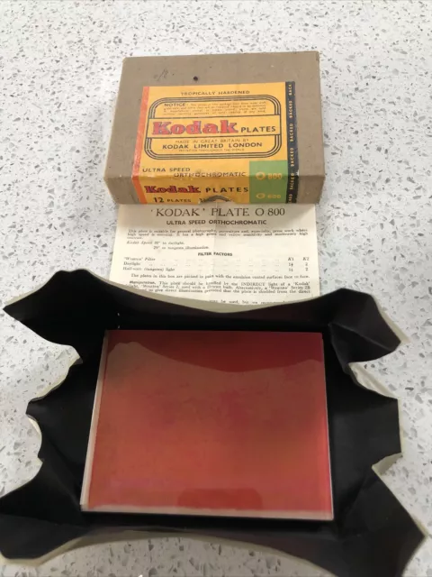 Placas Kodak Ultra Velocidad Ortocromáticas O 800 X6. Cámara oscura/desarrollo