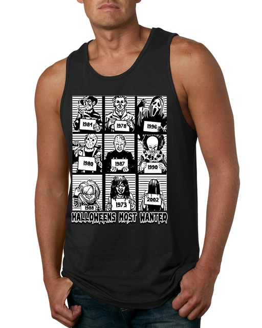 MOST WANTED POSTER Character MugshotBlack and White Men Tank Top $19.99