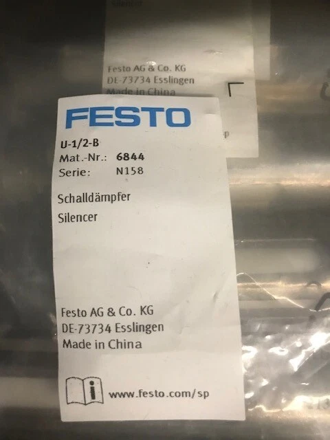 Festo U-1/2-B Pneumatic Silencer (Brand New)
