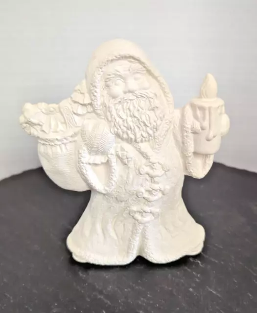 Estatuilla de colección de los años 80 sin pintar de Bisque Santa, sin marca, Navidad, Cottagecore