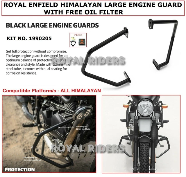 ROYAL ENFIELD &LARGE ENGINE GUARD, BLACK" pour HIMALAYAN - FILTRE À ...