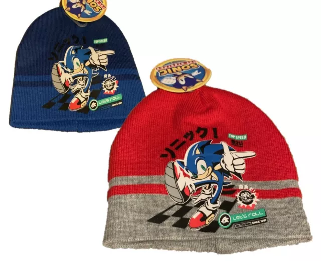 Boys Kids Children Sonic Knitted Winter Hat Hats Beanie Age 4-9 years 52-54 cm