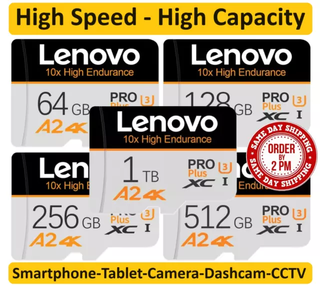 1TB (1000GB) High Speed MicroSD 256GB 512GB Class 10 Memory Card SDXC SDHC UHS-1